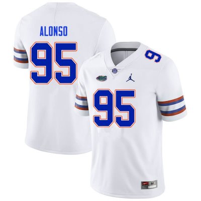 Men's Florida Gators #95 Lucas Alonso NCAA Nike White Authentic Stitched College Football Jersey XST5462BB